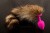 пікантні Штучки - Силіконова анальна пробка з хвостом єнота, 6х2,7 см (рожевий)