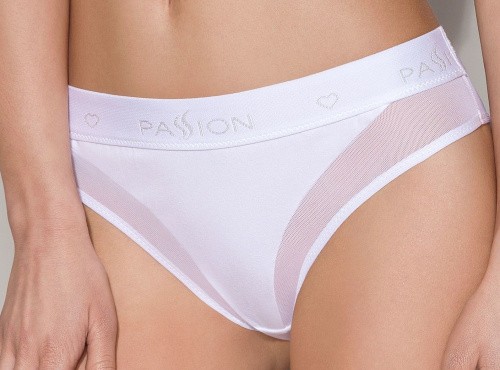 Passion PS002 Panties - Трусики с прозрачной вставкой, S (белые)