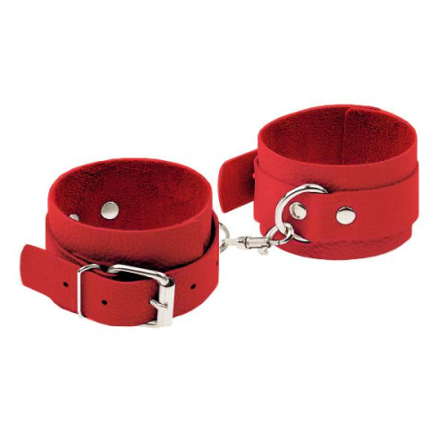 Leather Standart Hand Cuffs, Red - Наручники, 33 см (червоний)