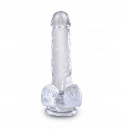 Pipedream King Cock Realistic Dildo With Balls - Clear 6 - Фаллоимитатор, 17,78х3.8 см (прозрачный)