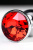 Metal Toyfa Silver anal plug - серебристая анальная пробка, 7.5х3.4 см (красный)