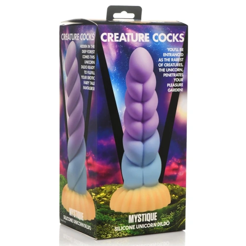 Creature Cocks Mystique Silicone Unicorn Dildo - фантазийный фаллоимитатор в форме рога Единорога, 21х6 см - sex-shop.ua