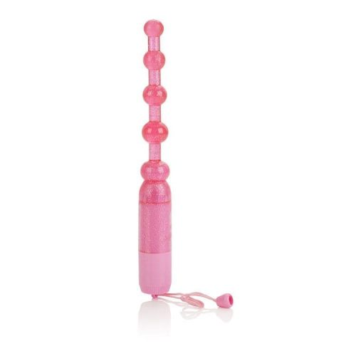 CalExotics Vibrating Pleasure Beads - анальная елочка с вибрацией, 11х2 см (розовый) - sex-shop.ua