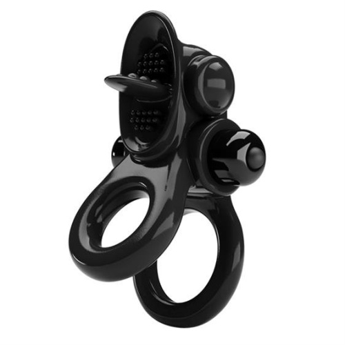 Pretty Love Vibrating Pasionate Cock Ring Black - Эрекционное виброкольцо