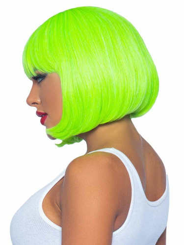 Leg Avenue - 12" Neon short bob wig Neon Green - Парик короткий (неоновый зелёный)