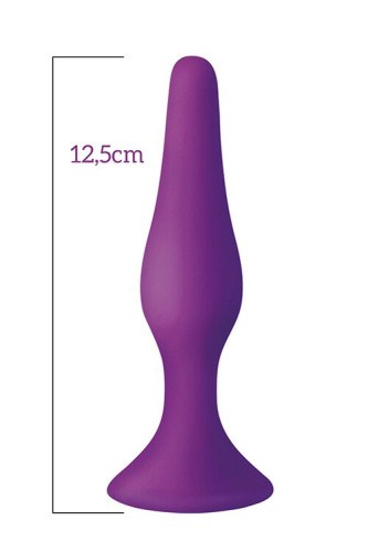 MAI Attraction Toys №34 анальна пробка на присосці, 12,5 х3, 2 см (фіолетовий)