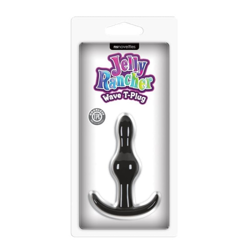 Ns Novelties Jelly Rancher Wave анальная пробка, 9.5х2.8 см (черный) - sex-shop.ua