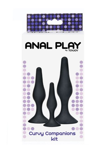 Toy Joy Curvy Companions Kit 3Pcs - Набор анальных пробок, 3 шт (чёрный) - sex-shop.ua