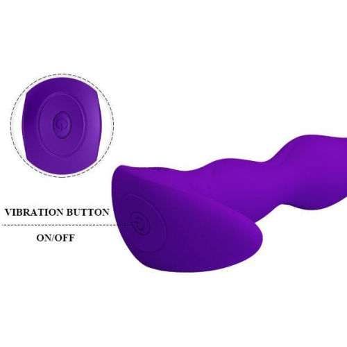 Pretty Love - Yale Anal Plug Purple - Анальный вибростимулятор, 13х3.3 см (фиолетовый) - sex-shop.ua