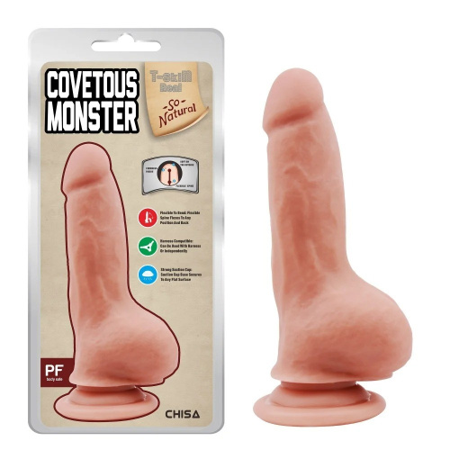 T-skin ReaL Covetous Monster - Фаллоимитатор на присоске, 20х4 см