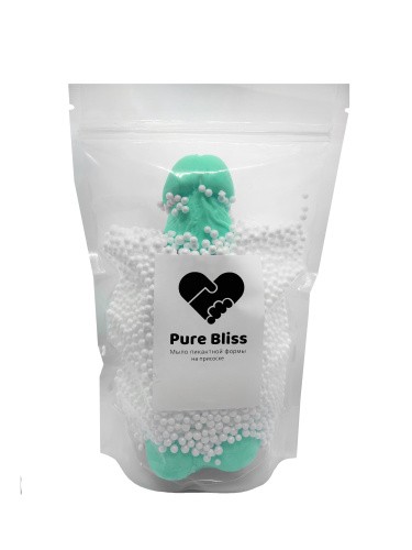 Pure Bliss - Мило у формі члена XL на присосці, 21х8 см (бірюзовий)