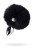 Toyfa Metal - серебристая анальная пробка с пушистым хвостом, 13х2.7 см (чёрный) - sex-shop.ua
