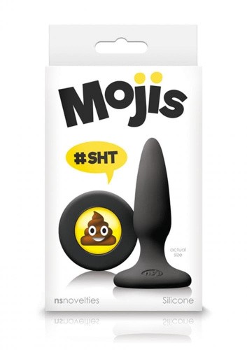 NS Novelties Mojis Plug #SHT mini маленькая анальна пробка, 8.6х2 см (черный) - sex-shop.ua