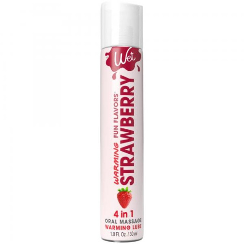 Оральная смазка со вкусом клубники Wet Strawberry 4 in 1, 30 мл