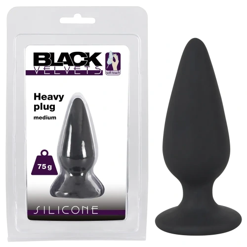 Orion Black Velvets Heavy Plug Medium - Анальна пробка, 8,9х3,1 см (чорний)