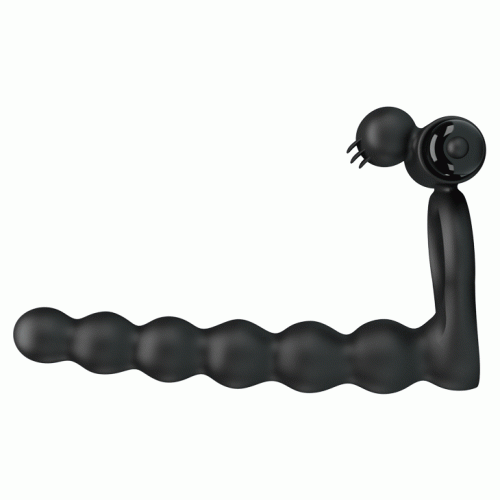 Pretty Love Hercules Vibro Penis Sheath III Black - Насадка для анального секса с вибрацией, 15.3х2.5 см