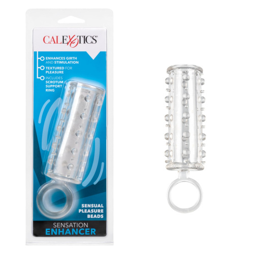 CalExotics Sensation Enhancer - рельєфна насадка з відкритою головкою, 11, 5х2, 5 см (прозорий) - купити в Україні | Секс шоп SEX-SHOP.ua