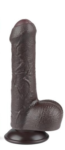 LoveToy Sliding-Skin Dual Layer Dong 7" - Фаллоимитатор, 18,3 см (черный)