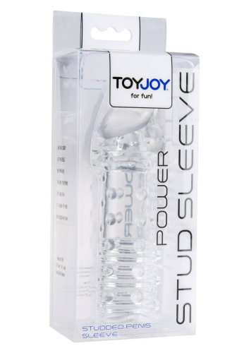 Toy Joy Power Stud Sleeve - подовжуюча насадка на член, +5 см (прозорий)