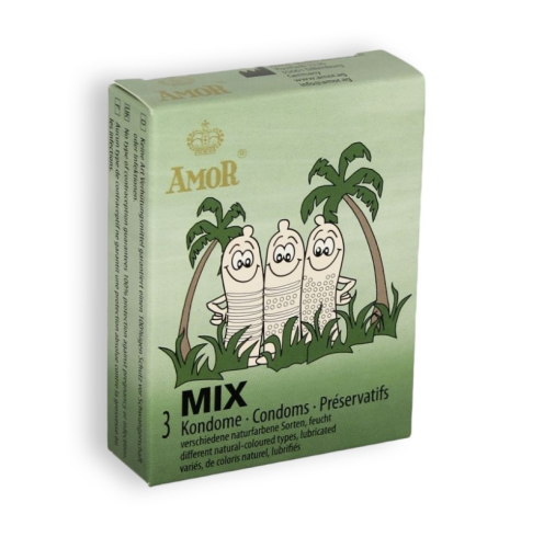 Amor Mix - набор рельефных презервативов, 3 шт - sex-shop.ua