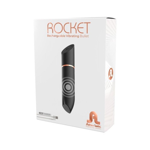 Adrien Lastic Rocket - перезаряжаемая вибропуля с 10 режимами, 9х1.8 см (чёрный) - sex-shop.ua