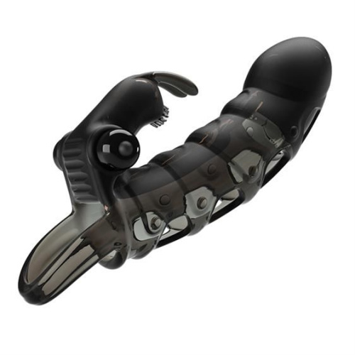 LyBaile Pretty Love Penis Sleeve Vibro Black - Насадка на пенис, +4 см (чёрный)