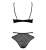 Obsessive Bagirela 2-pcs set - Комплект белья с лаковыми вставками (бюстгальтер и трусики) S/M (чёрный)