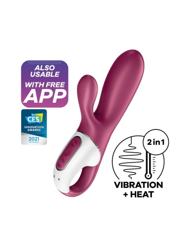 Satisfyer Hot Bunny - Милый вибратор-кролик, 17.5х3.7 см (бордовый) - sex-shop.ua