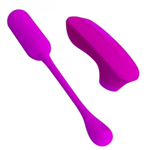 LyBaile - Pretty Loce Curupira Multifunctional Sucker Purple - Комплект из виброяйца и вакуумного стимулятора