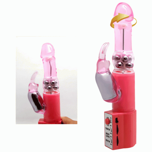 LyBaile Pretty Love Christina Vibrator with Bunny - Hi-tech вібратор кролик з ротацією, 28х2.5 см (рожевий)
