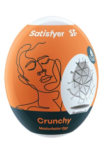 Satisfyer Masturbator Egg Single Crunchy мастурбатор яйцо, 7х5.5 см (оранжевый) - sex-shop.ua