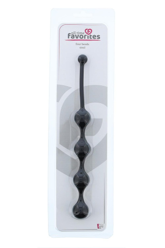 Dream Toys See You Four Beads - Анальная цепочка, 23,9 см (черный)