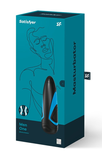 Satisfyer Men One - вакуумный мастурбатор, 25х8 см (черный) - sex-shop.ua