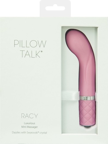 Pillow Talk Racy Pink - Роскошный вибратор с кристаллом Сваровски для точки G, 12.7х2.2 см. (розовый)