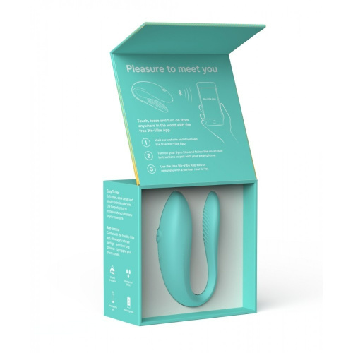 We-Vibe SYNC Lite Aqua + Лубрикант 50 мл - Вибратор для клитора и точки G, 7,5х3 см (бирюзовый) - sex-shop.ua