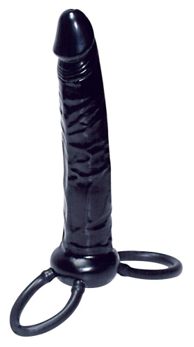 Anal Special Black - Насадка для двойного проникновения, 16х2.5 см (черный) - sex-shop.ua