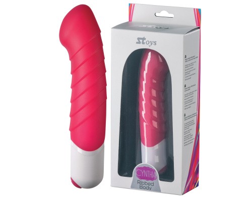 StRubber SToys Cynthia - Ребристый вибратор для точки G, 16.5х3.5 см (розовый)