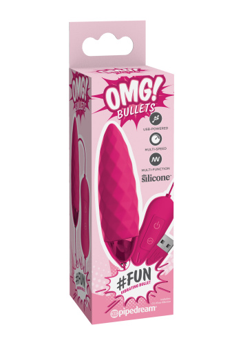 OMG #Fun Vibrating Bullet - яскраве віброяйце з 20 режимами вібрації, 7.6х2.2 см - купити в Україні | Секс шоп SEX-SHOP.ua