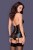 Obsessive 859-COR-1 corset - эротический комплект: корсет с подвязками и трусики, S/M (чёрный)