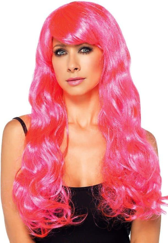 Leg Avenue-Neon Star Long Wavy Wig Pink - Яркий розовый парик