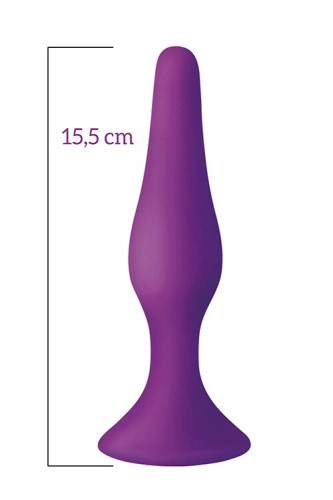  MAI Attraction Toys №35 анальная пробка на присоске, 15,5х3,8 см (фиолетовый) - sex-shop.ua