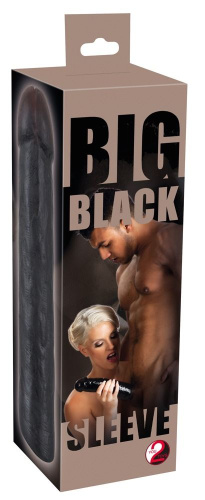 Orion Big Black Penis Sleeve - Насадка на пенис, +2 см (черный) - sex-shop.ua