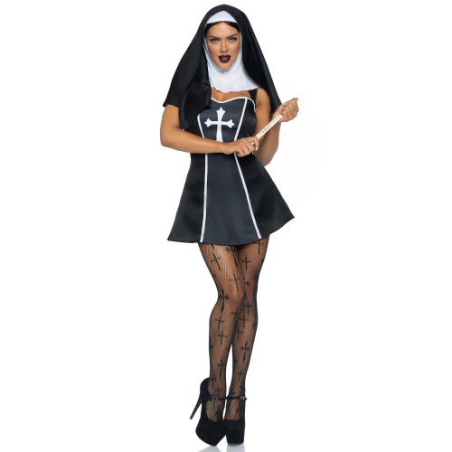 Leg Avenue - Naughty Nun - Сексуальний костюм черниці, L - купити в Україні | Секс шоп SEX-SHOP.ua
