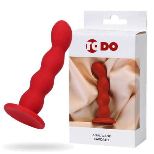 ToDo By Toyfa Favorite - Анальний рельєфний фалоімітатор, 13х2.8 см (червоний)