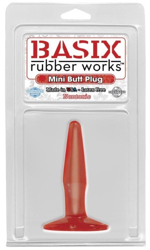 Pipedream Basix Mini Butt Plug - Анальная пробка, 11х2 см (красный) - sex-shop.ua
