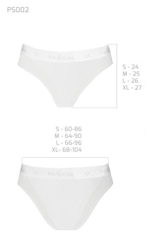 Passion PS002 Panties - Трусики с прозрачной вставкой, S (белые)