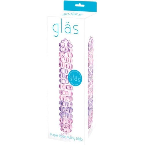 Фалоімітатор Glas Purple Rose Nubby Glass Dildo