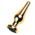 Toyfa - Gold anal plug Metal with black round-shaped gem - Анальная пробка, 7.5х3 см