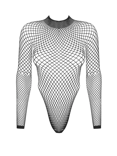 Obsessive B125 - Боди-сетка с рукавами, XL/XXL (чёрный)