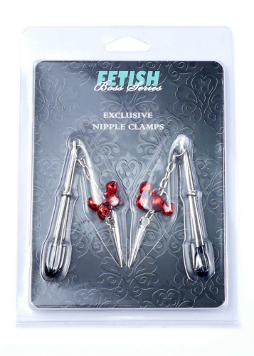 Exclusive Nipple Clamps No.4 - Fetish Boss Series - Зажимы для сосков (красный)